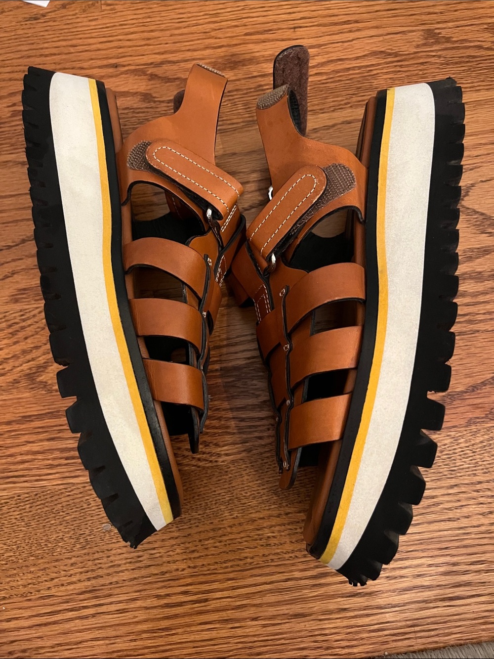 Labucq Boomer Tan leather fisherman sandal size 39 - Picture 5 of 9